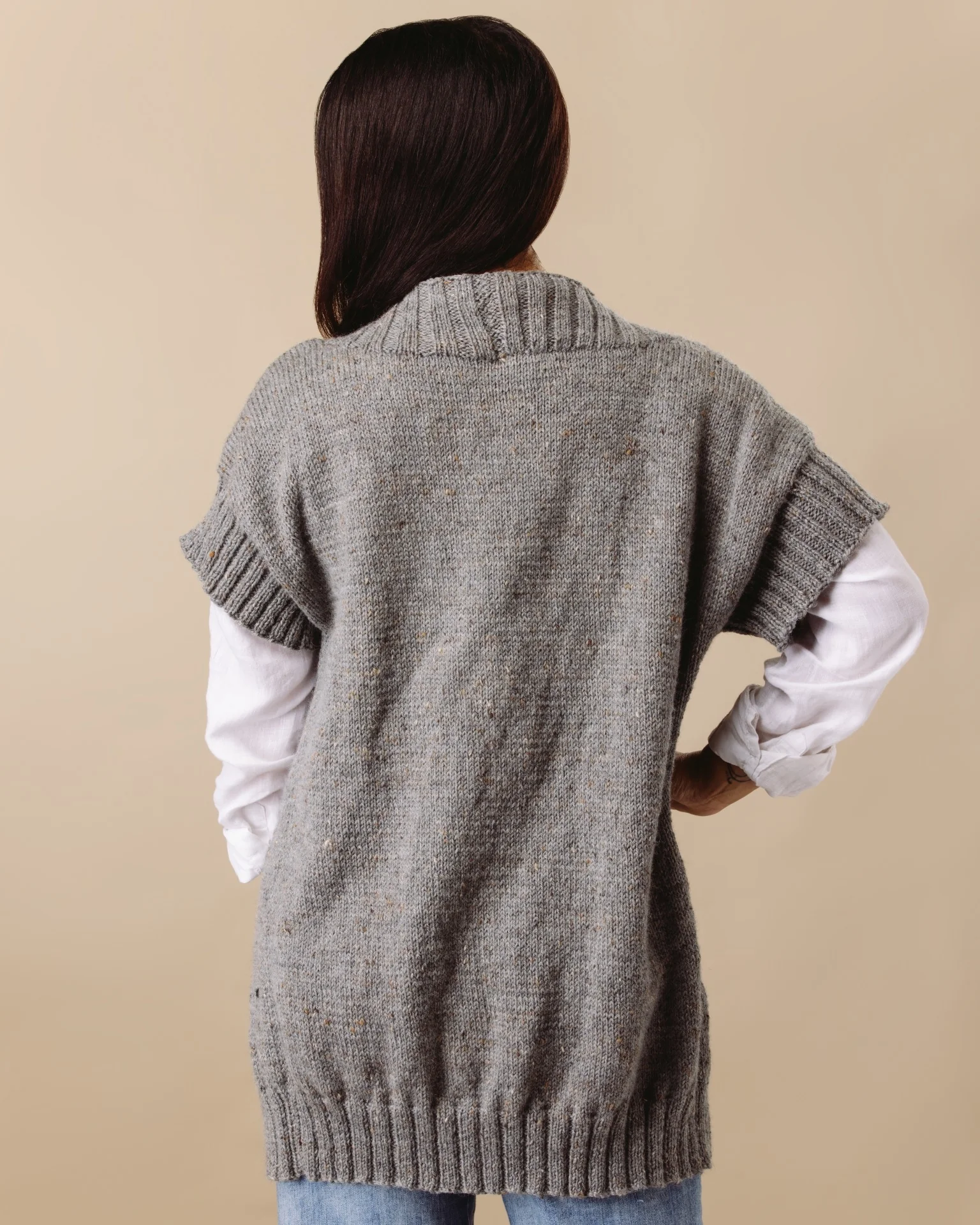 PT 8304 - Long Line Open Vest - Knitting Pattern - Image 3