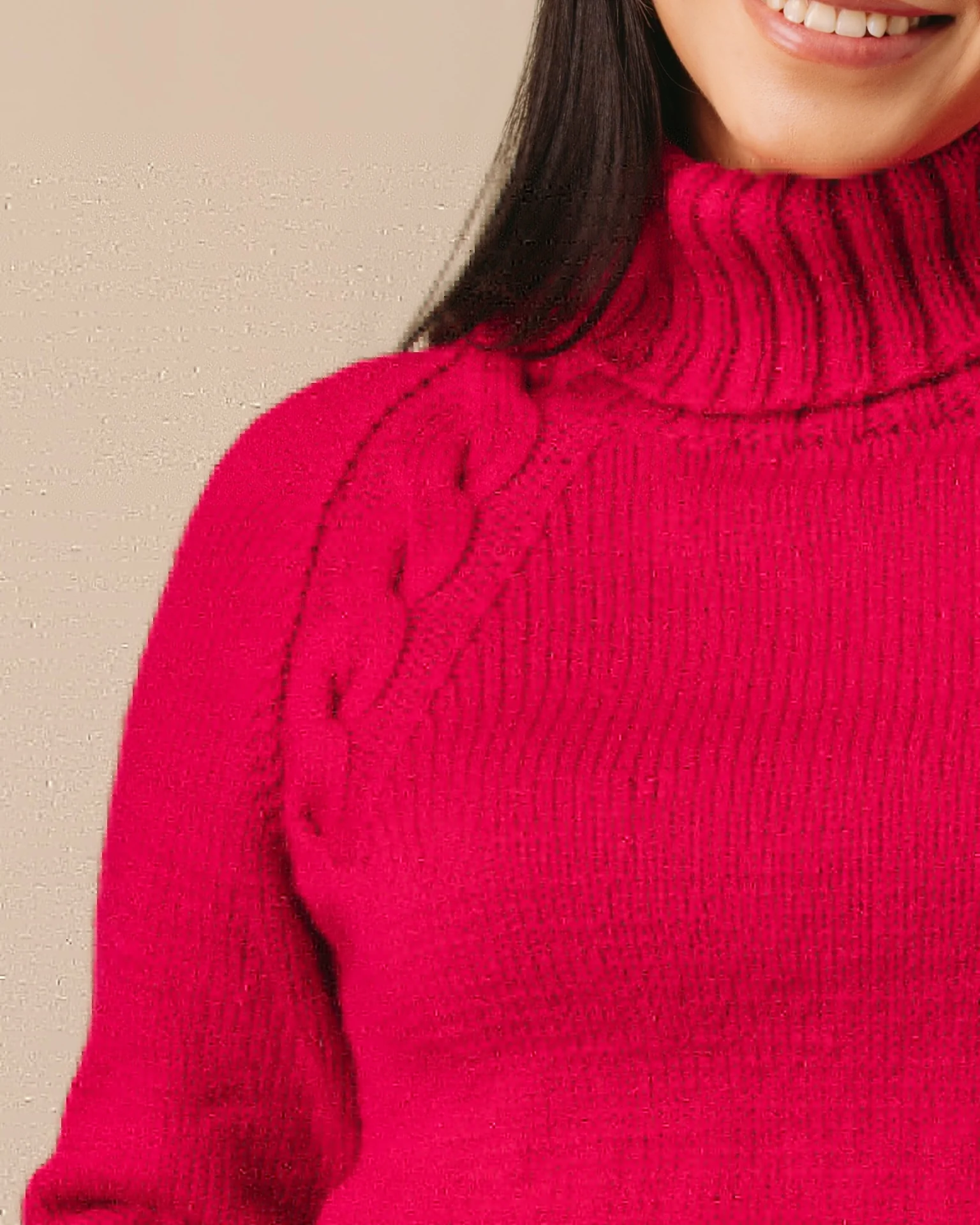 PT 8576 - Cabled Raglan Sleeve Jumper - Knitting Pattern - Image 3